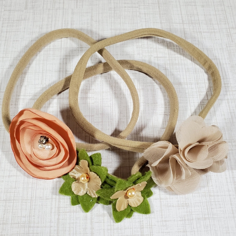 Baby Girl Flower Headbands Set of 3